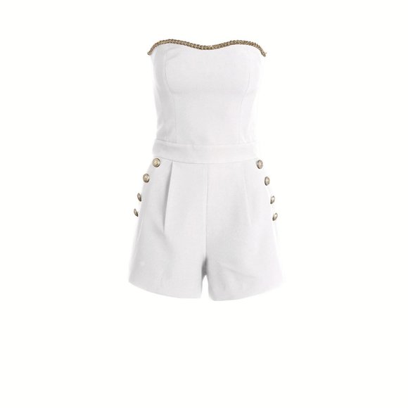 NEW Generation Love Size 6, Women's Sophia Crepe Bustier Romper - White - Picture 5 of 5